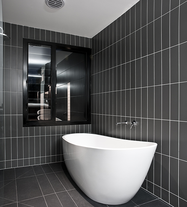 Bathroom Renovations & Remodel Near You - Black Bricked Tile